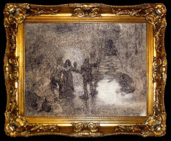 framed  James Ensor The Devils Dzitts and Hihahox,Led by Crazon,Riding a Wild Cat,Accompany Christ to Hell, ta009-2